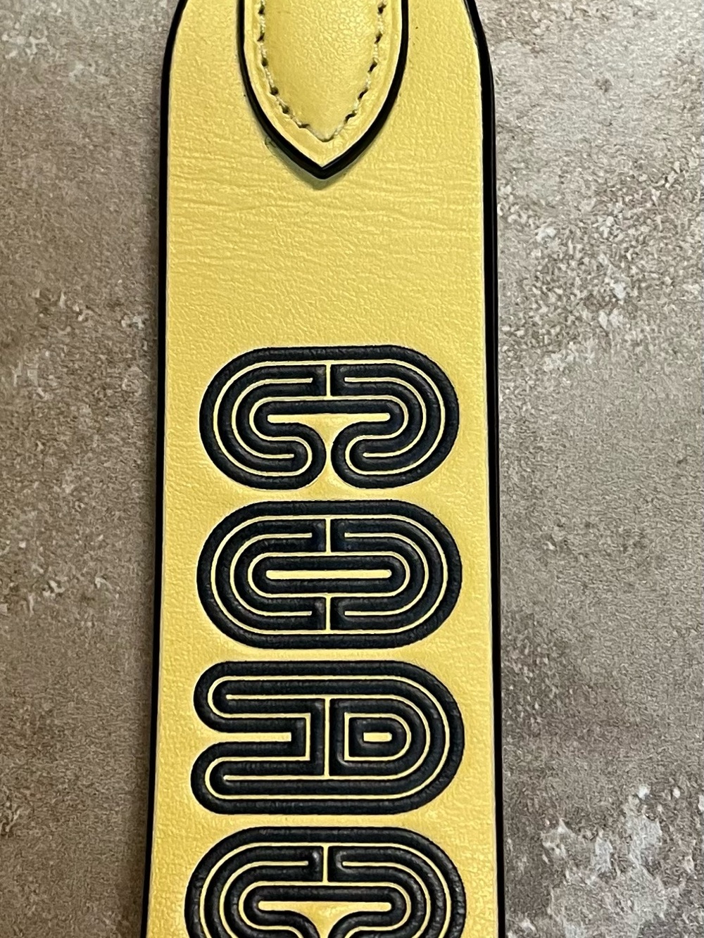 Coach Yellow and Black Leather Key & Card Holder Strap